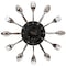 Quickway Imports Decorative 3D Cutlery Utensil Spoon and Fork Wall Clock for Kitchen, Playroom or Bedroom, Silver QI004149.SI - alternate 5
